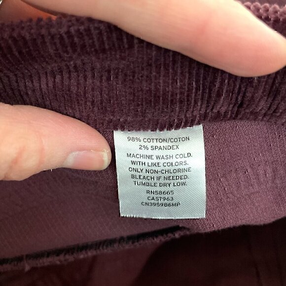 NEW NWOT CASLON NORDSTROM Corduroy Utility Pants Burgundy Maroon Red PETITE 27P - Picture 10 of 13